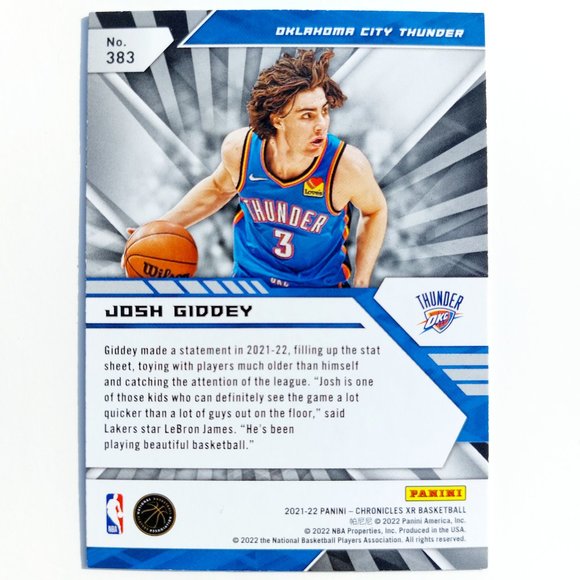 Oklahoma City Thunder (Josh Giddey) - BKBL [21_JG2] - Rookie Card (RC) - Picture 3 of 3